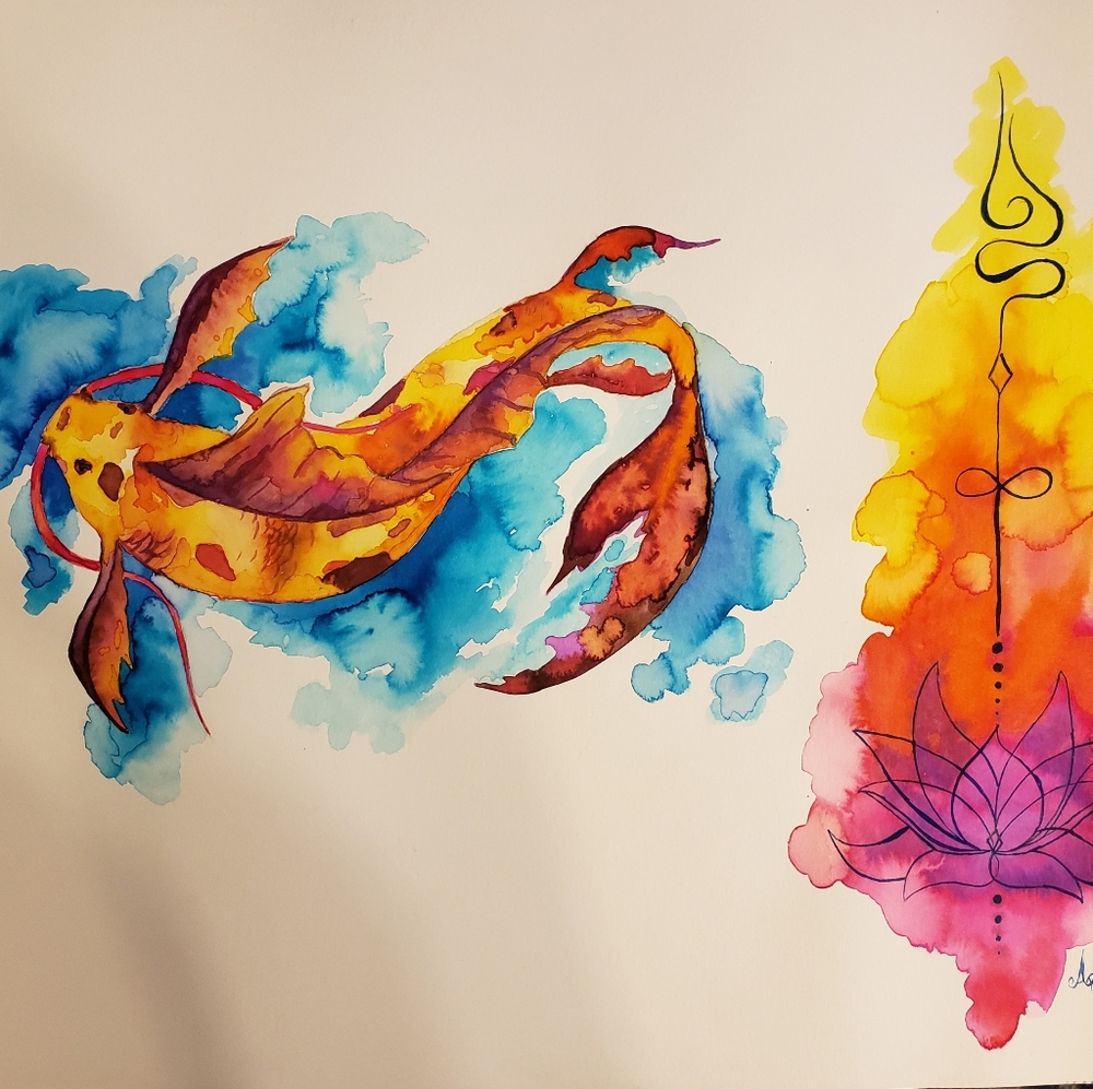 Koi fish painting
